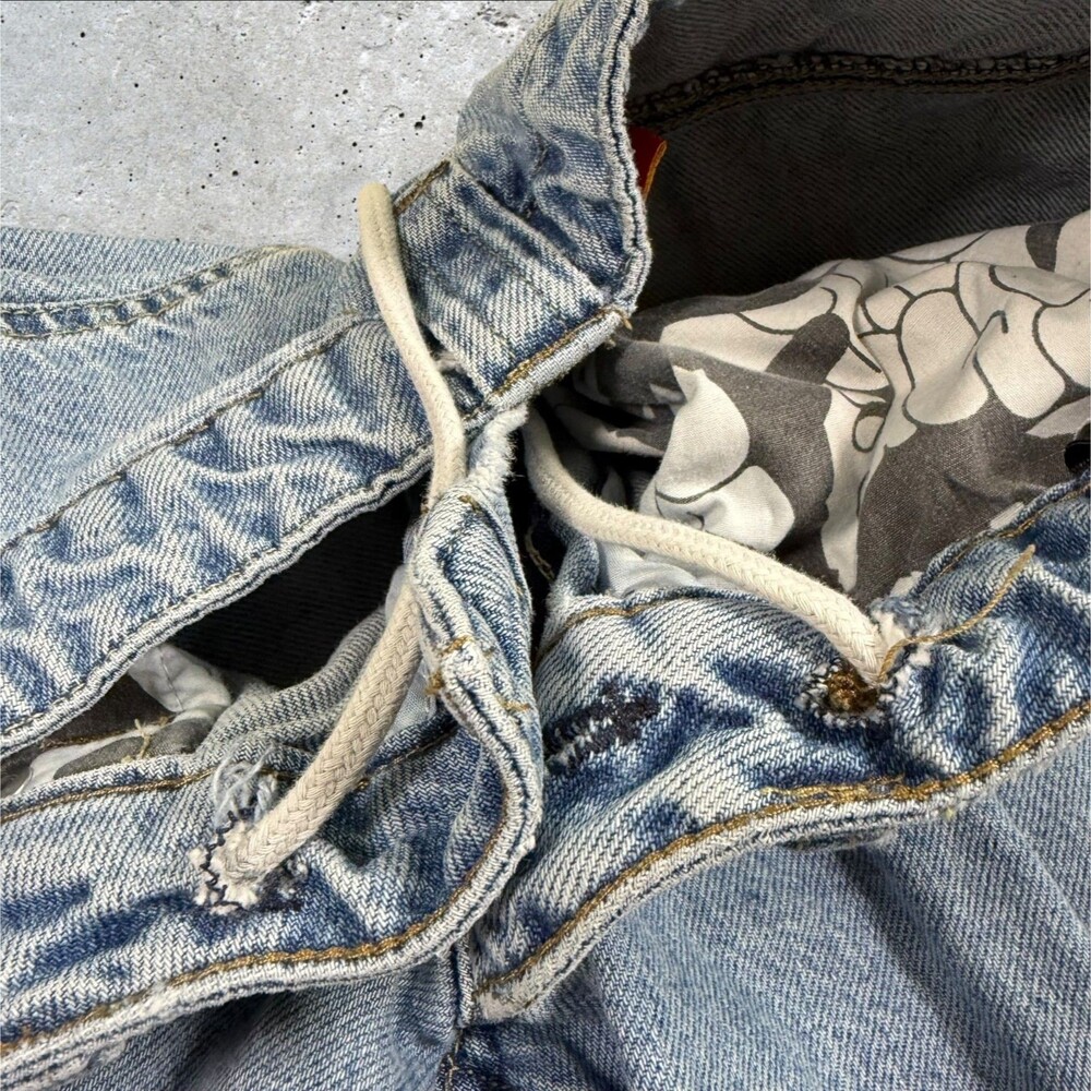 Empyre Light Wash Baggy Skate Jeans Mens 30 Y2K Loose Fit Blue Embroidered Logo - Picture 6 of 10